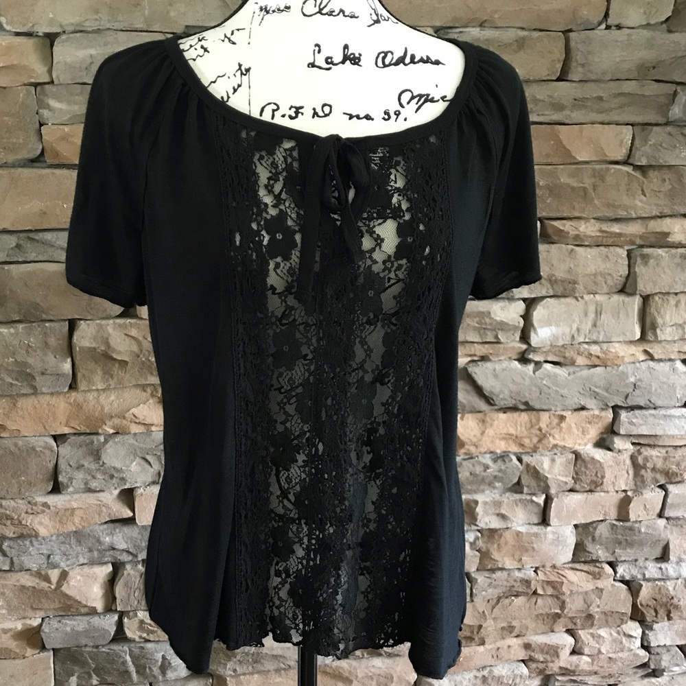 Black lace top, XL, GUC